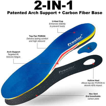 Carbon Fiber Sports Insoles 2-IN-1
